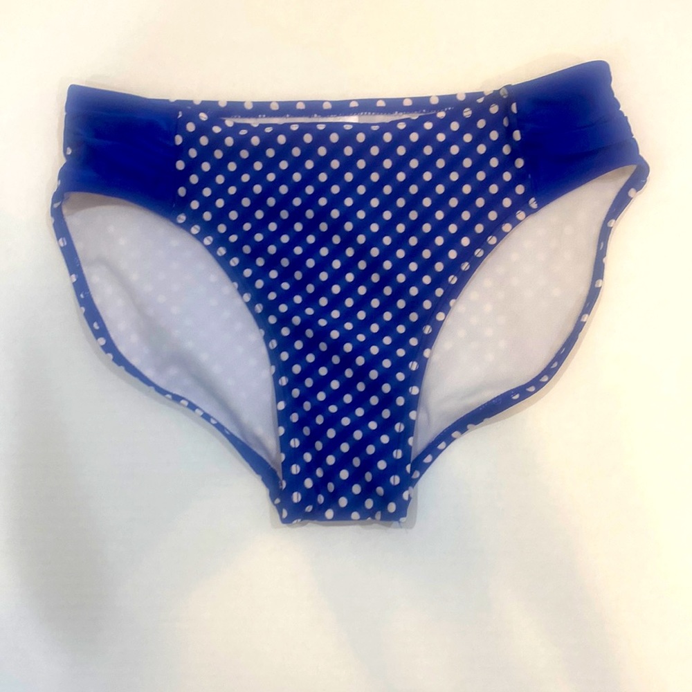 Cat & Jack NWOT Girls Bikini Bottom Navy Blue White Polka Dot SIZE XL (14-16)